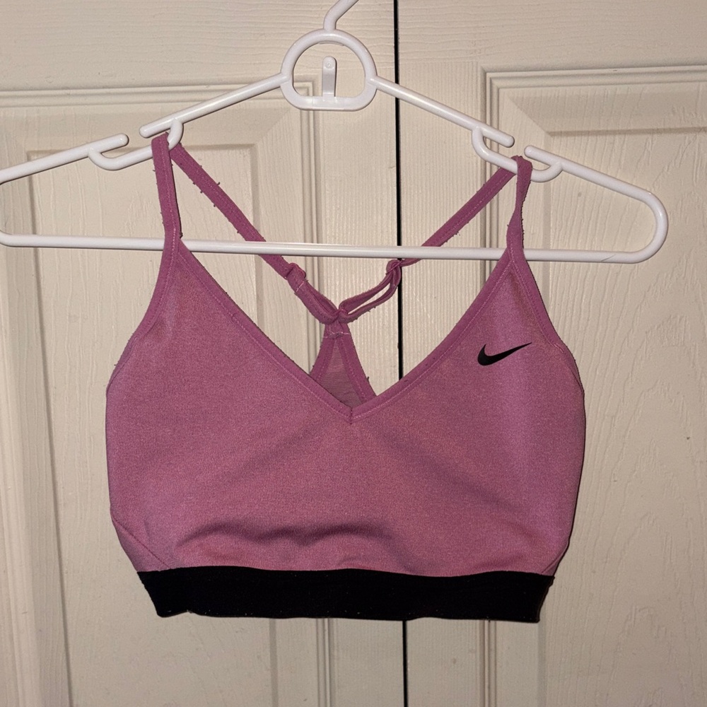 Nike Women's Pink Sports Bra with Black Band